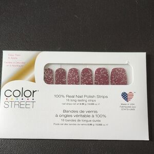 Color Street Burgundy and White Nail Strips